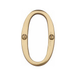 M Marcus Heritage Brass Numeral 0 - Face Fix 76mm Slimline font